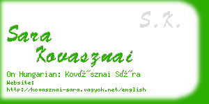 sara kovasznai business card